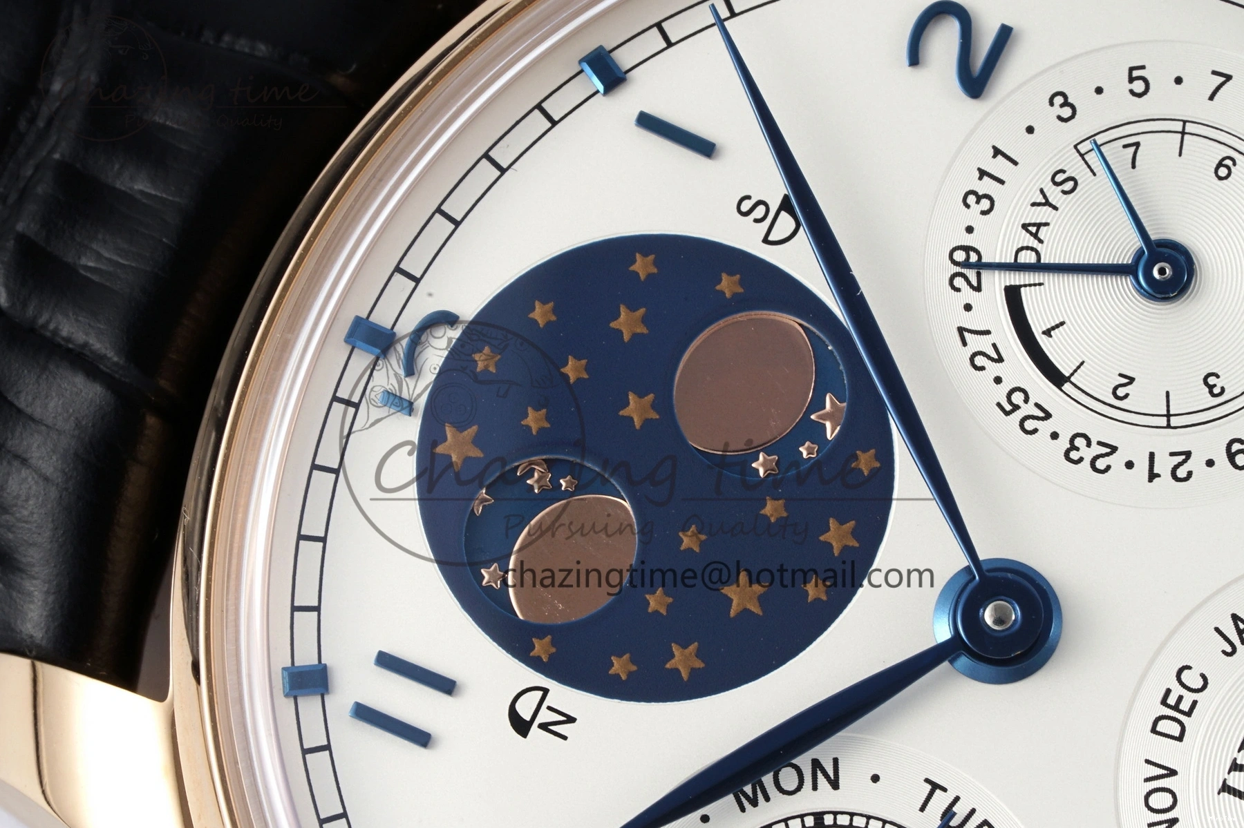 MIROTIME 1222 Portugieser Perpetual Calendar RG 5033 APSF 1:1 Best Edition White Dial on Black Leather Strap A52610 Clone TechFriendly 7043